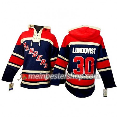 New York Rangers Henrik Lundqvist 30 Blau Sawyer Hooded Sweatshirt - Herren